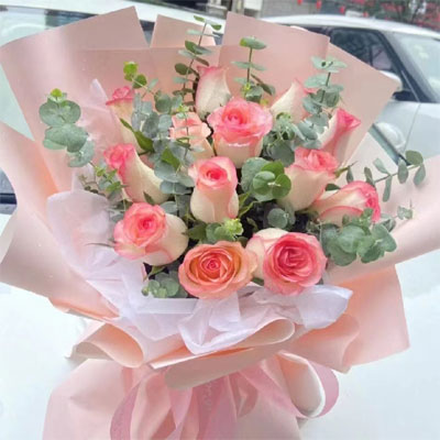 light pink roses to city